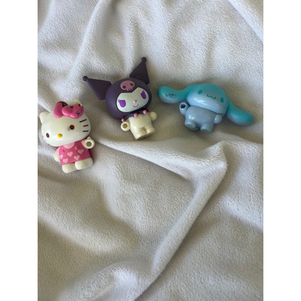 Sanrio Hello‎ Kitty Kuromi Cinnamoroll Mini Figure Lot 3pc Kawaii Collectibles